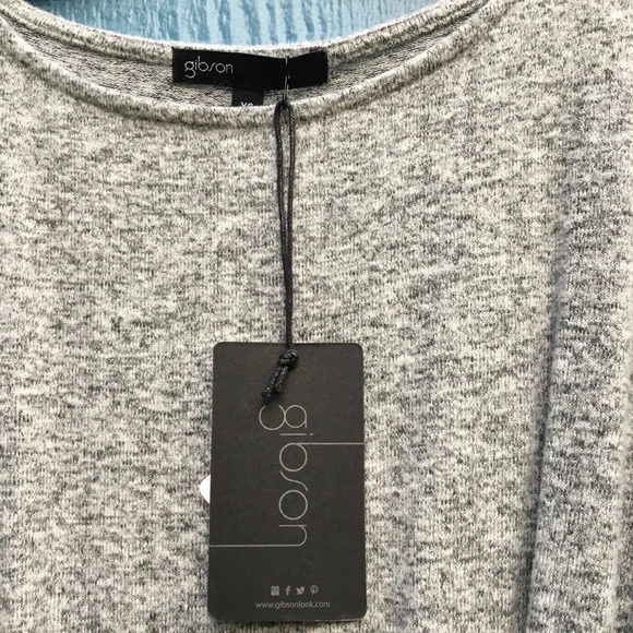 NWT Gibson Grey Scoop Neck Twist Front Top XS - Picture 6 of 6